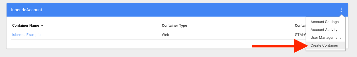 Google Tag Manager - New container