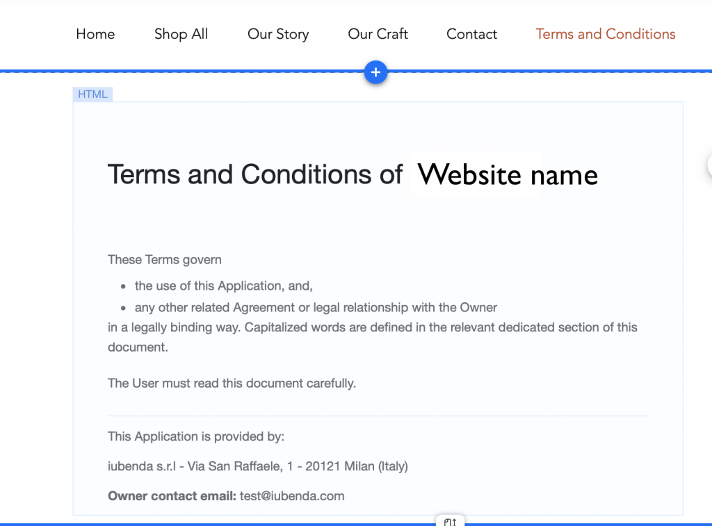 How to add Terms and Conditions to Wix 