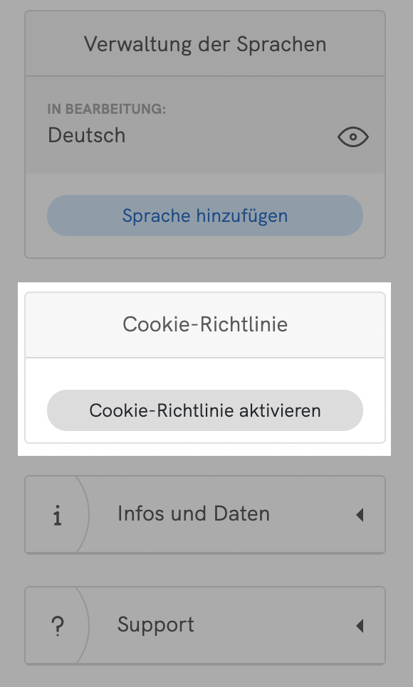 Cookie-Richtlinie aktivieren