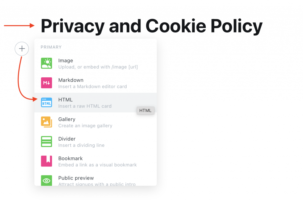 How to add a Privacy Policy on Ghost