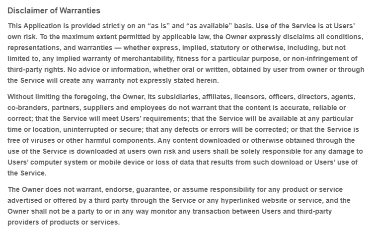 what is a warranty disclaimer