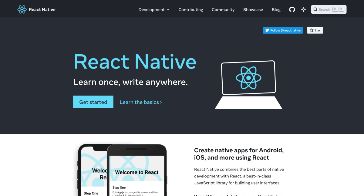 app development tools react native