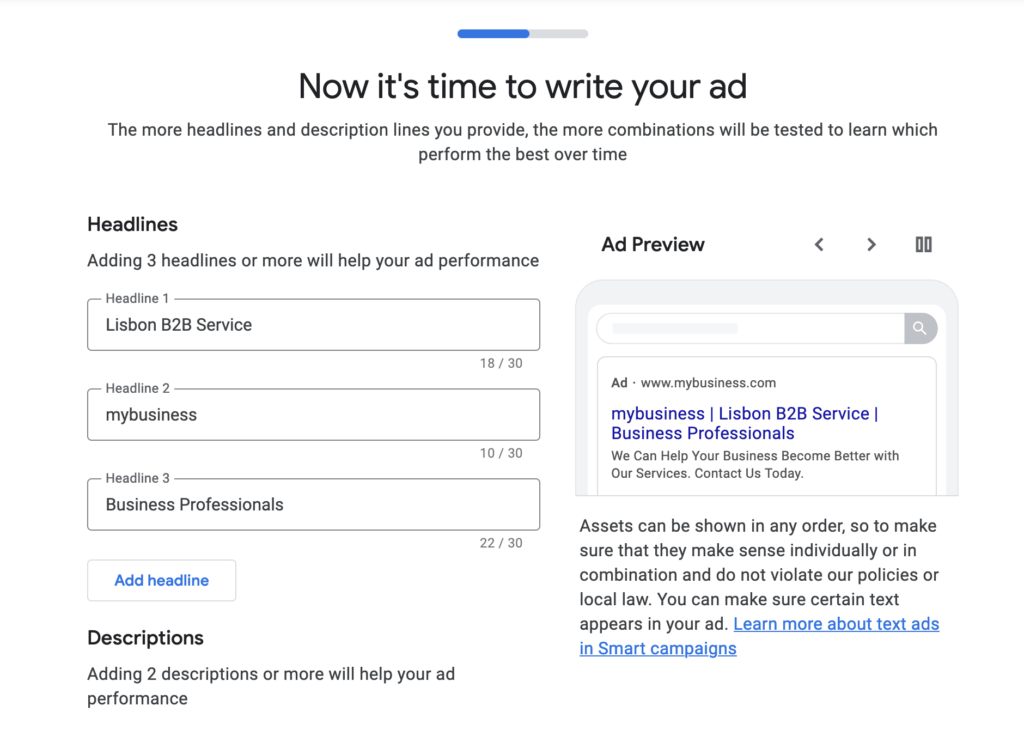 write your ad - google ad checklist