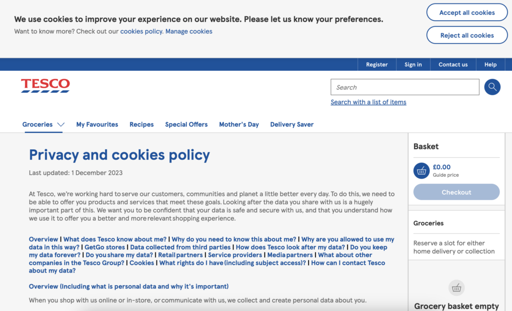 cookie policy template